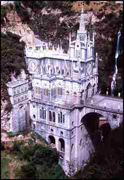 Beautiful catholic church and religious center of Las Lajas