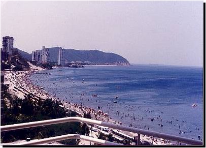 El Rodadero beach in Santa Marta, by the Caribbean Sea